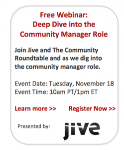 Jive Webinar: Deep Dive on The Community Manager Role